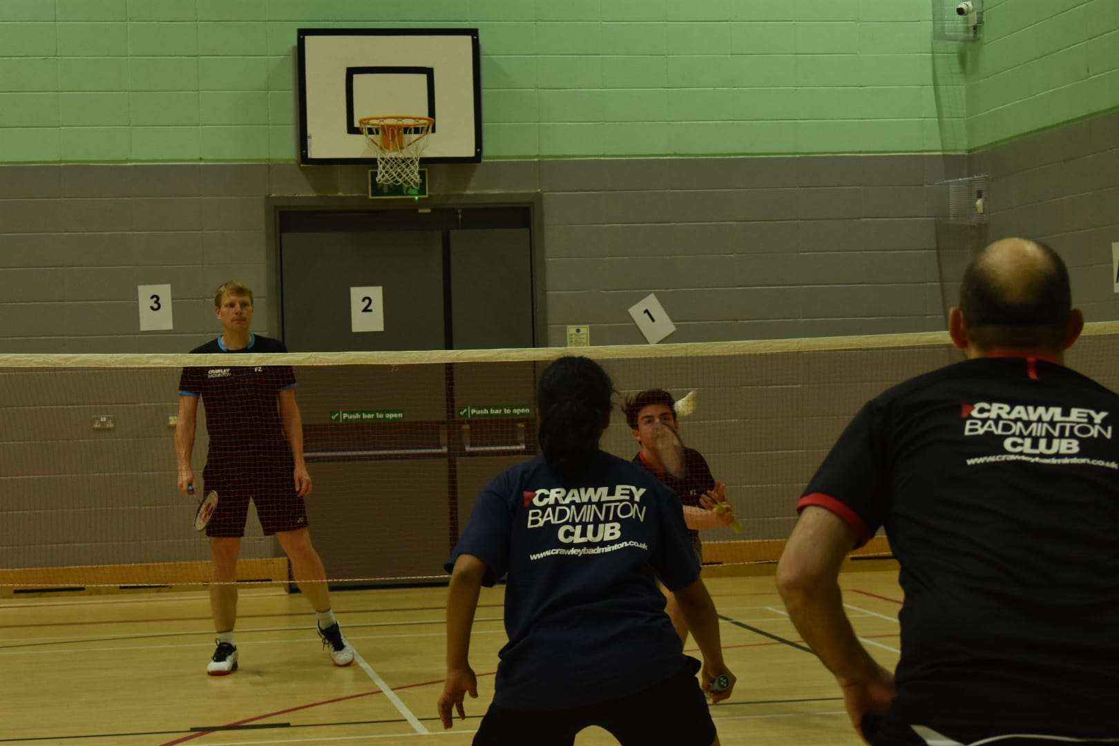 A player making a net shot